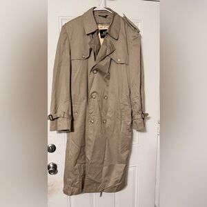 Stafford Men's Tan Double-Breasted Trench Coat